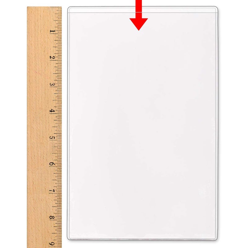 STORE SMART StoreSMART - 5" x 8" Non-Adhesive Vinyl Plastic Pocket - Open Short Side - 10 Pack - PE108S-C-10 - Image 2